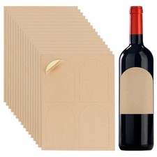 PH PandaHall 80pz Etichette per Bottiglie di Vino Ad Arco Adesivi Kraft 12x8.9cm
