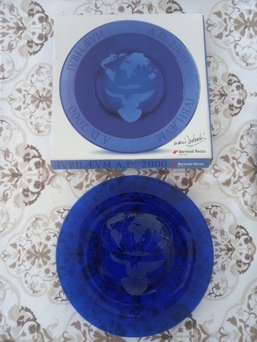 Raro piatto vetro blu - vetro,