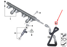 Mini Cooper One R55 R56 R57 Linea di alimentazione iniettori benzina 13537606232