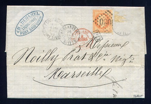 Rare lettre port saïd via - rare,