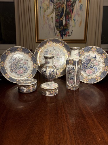 Japanese peacock porcelain job - porcelain,