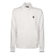 BLUE ZIP SWEATSHIRT - WHITE -