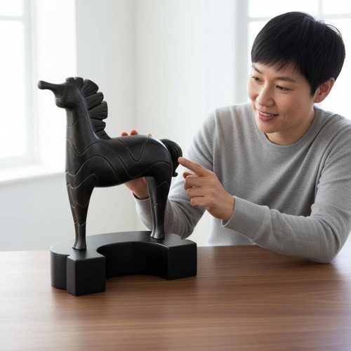 Statuetta forma cavallo - statuetta, di