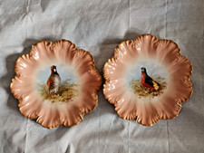 Vintage Bellissima Coppia Piatti Limoges AL da Parete Porcellana Smerlati