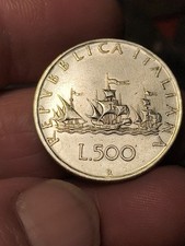 REPUBBLICA ITALIANA 500 lire 1960 Spl ARGENTO Caravelle Non Comune