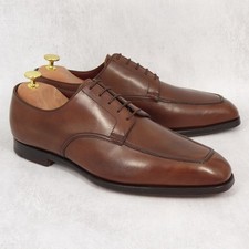 UK 9 E - Crockett & Jones Handgrade Leeds Brown Handstiched Apron Derby Shoes