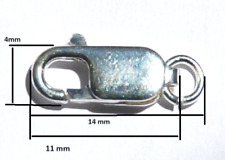 gancio chiusura a moschettone a molla 11mm nuovo in argento 925 per catenina