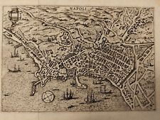 1699 F.SCOTO INCISIONE IN RAME VEDUTA VOLO D'UCCELLO DI NAPOLI ED. P.ROSSI ROMA