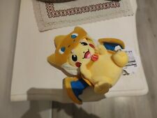 Japanese Pikachu Mega Charizard Poncho Plush No Tags 8-9” Tall Pokémon