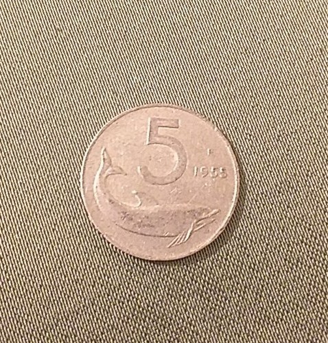 Moneta lire del 1955 - 5,