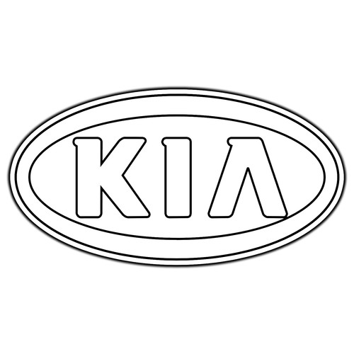 Adesivo kia logo bianco nero - e,