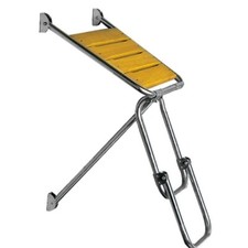 Plancetta di poppa per barca cm 45x45 acciaio inox e Iroko con scaletta
