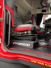 LED Seat Base Covers VOLVO FH4 FH5 TWIN AIR SEATS Pair BLACK wit 3D Letters