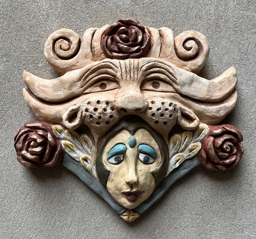 Maschera muro terracotta - maschera,