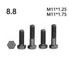 Bulloni testa esagonale in acciaio nero M11 8,8 viti passo 1,25/1,75