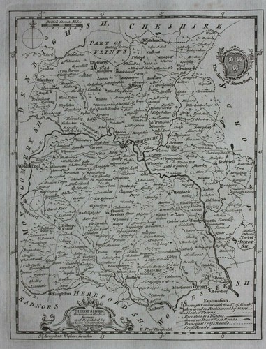 Shropshire antica mappa - antica,