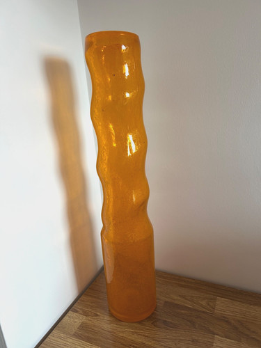 Vaso onda vetro arancione - vetro, alto