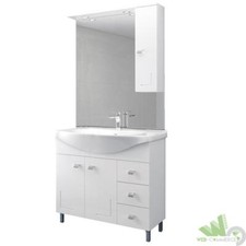 MOBILE LAVABO COMPLETO BAGNO LACCATO BIANCO 106x50x193h CM NO RUBINETTO