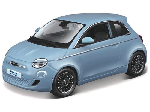 Fiat 500 bleu 24 burago - e,