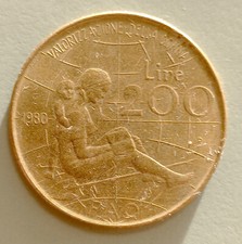 Moneta da 200 Lire ITALIA del