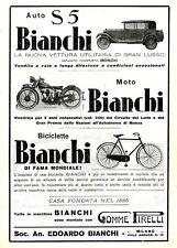 1930 * Pubblicità Originale "Bianchi Vetture, Auto-Moto-Biciclette, Montate con