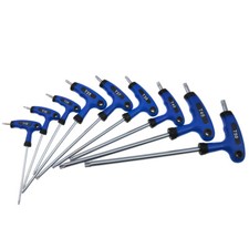 CHIAVI TORX AD ELLE T CON FORO SET 9 PEZZI CON MANICO CROMO VANADIO FRANCESE