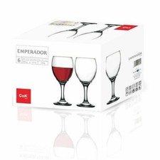 Set Servizio 6 Bicchieri Calici Emperador 25cl Vetro Bevande Acqua Vino bal