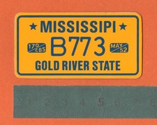 Adesivo Vintage Sticker Autocollant Aufkleber Auto Moto Tuning MISSISSIPI Targa