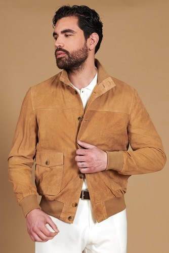 Bomber vera pelle uomo - bomber, beige