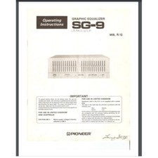 Pioneer SG-9 Ricevitore Manuale d'uso 10 pagine pettine rilegato copertina lucida