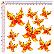 farfalle adesivi auto moto casco butterfly orange tuning helmet print pvc 10 pz.