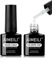 No Wipe Top E Base Coat Set Smalto Semipermanente per Unghie in Gel Soak off UV 