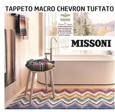 Tappeto MISSONI cm. 160 x 70 cotone 100% , tuftato macro chevron , multiuso .