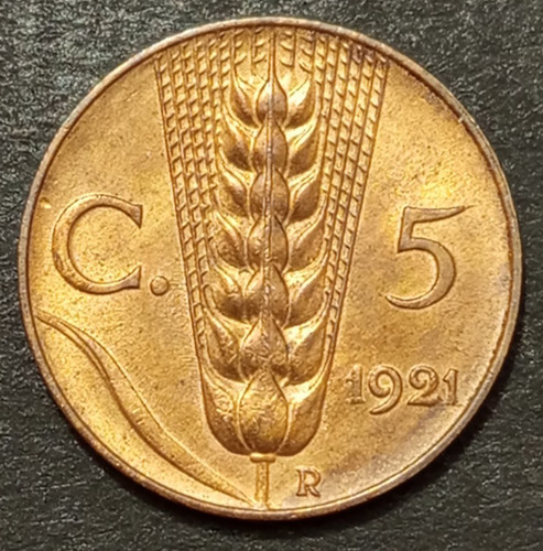 Centesimi lire spiga 1921 - lire,