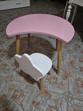 Tavolo tavolino Con Sedia per bambine Stella E Luna Rosa Come Nuovi