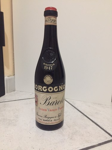 Bottiglia vino borgogno - borgogno, 1947