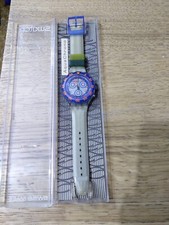 Funziona pila nuova OROLOGIO POLSO Swatch Aquachrono 1994 - SBK100 - Silver Moon