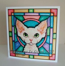 Devon Rex cat art birthday
