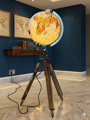 Mappamondo nautico illuminato - mappamondo,