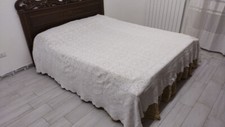 Copriletto/coperta matrimoniale ad uncinetto 100% cotone fatta a mano filet
