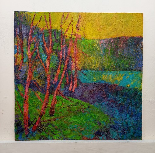 Quadro paesaggio astratto olio - paesaggio,