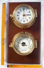 OROLOGIO QUARZO ANALOGICO CON BAROMETRO DA TAVOLO E PARETE STILE MARINARO