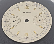 Quadrante originale Zenith vintage cal. 146 D.31.65mm 2 contatori index gialli