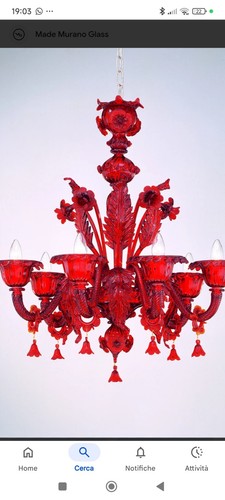 Lampadario murano rosso - lampadario, 10