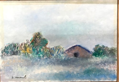 Dipinto olio cartone - su,