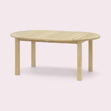 Supra - Tavolo da giardino ovale estensibile, in larghe tavole di teak