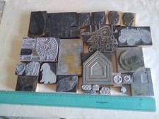 lotto Cliché Tipografici-26 pezzi,in zinco base in legno