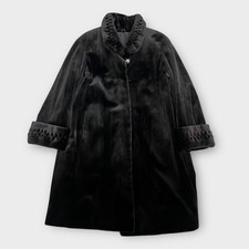 Cappotto lungo pelliccia visone nero SAGA VISONE 100 cm vera pelliccia elegante DA GIAPPONE