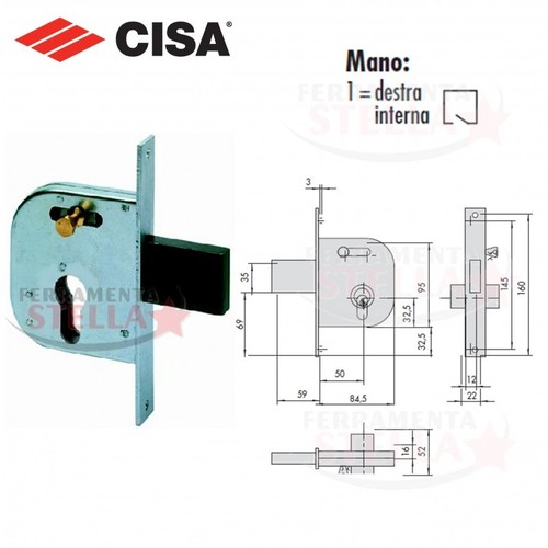 Serratura infilare cisa - infilare,