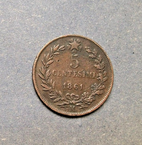 Centesimi 1861 zecca m - 5,